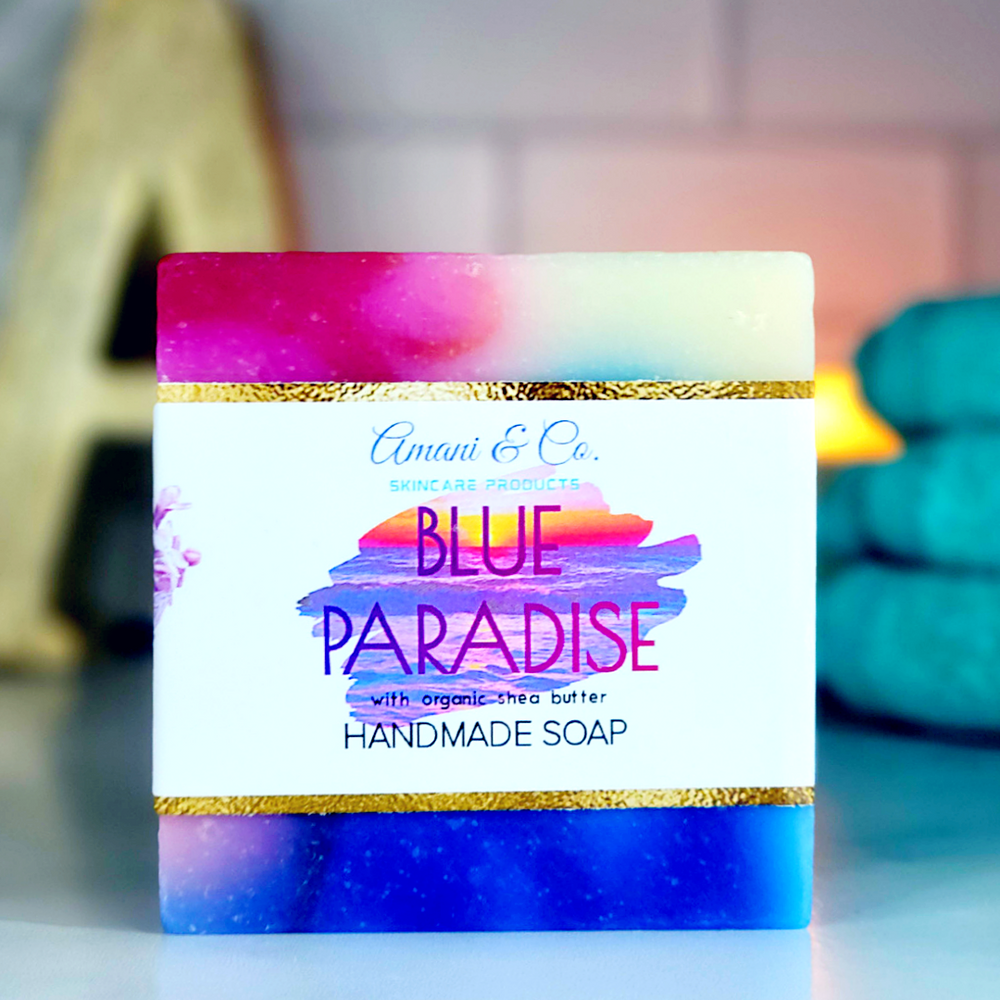 
            
                Load image into Gallery viewer, Blue Paradise Handmade Shea Butter Soap - amaninco
            
        