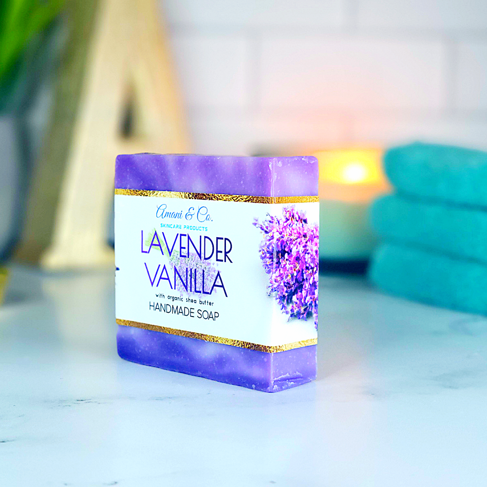 Lavender & Vanilla Handmade Shea Butter Soap - amaninco