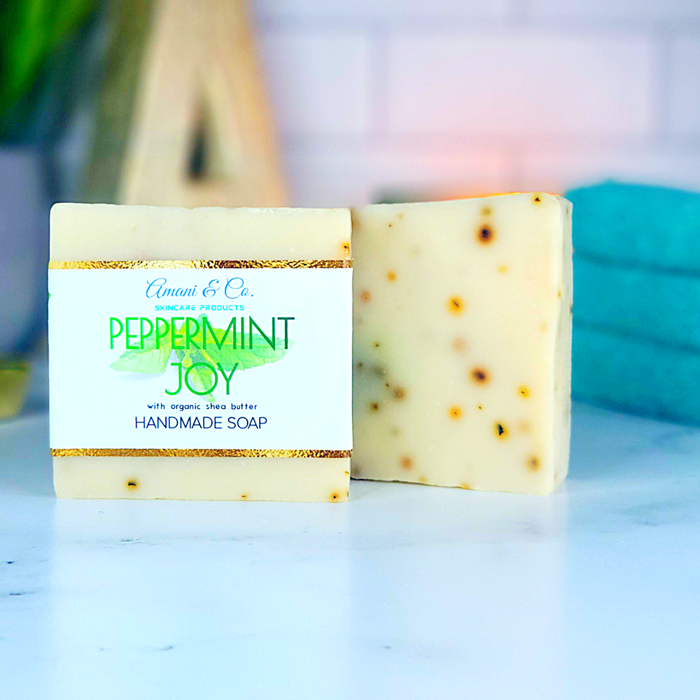 
            
                Load image into Gallery viewer, Peppermint Joy Handmade Shea Butter Soap - amaninco
            
        
